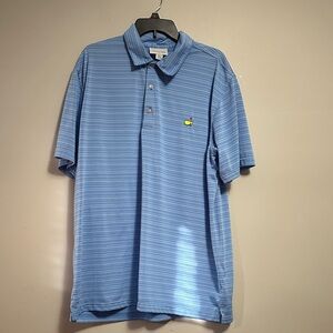 Masters Performance Blue Striped Polo Golf Shirt XL